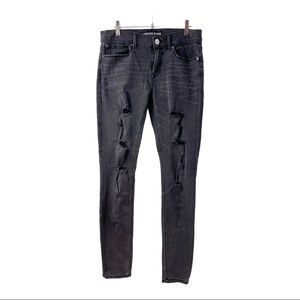 Express Charcoal Destructed Denim Leggings Jeans